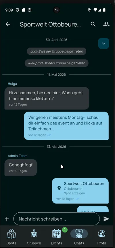 Spot teilen oder Position teilen und Los...